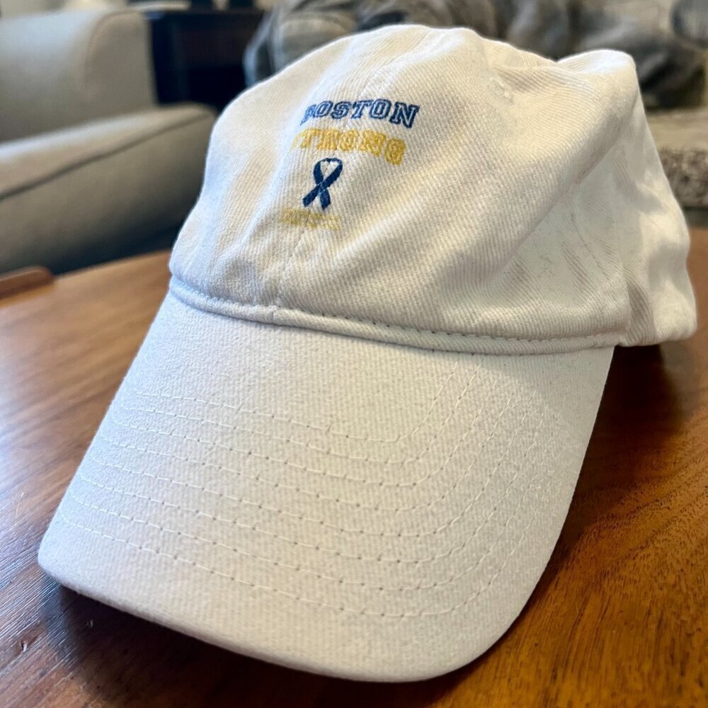 White Boston Strong Baseball Hat | Velcro Back, One Size Fits Most π§’πͺ - Picture 3 of 7